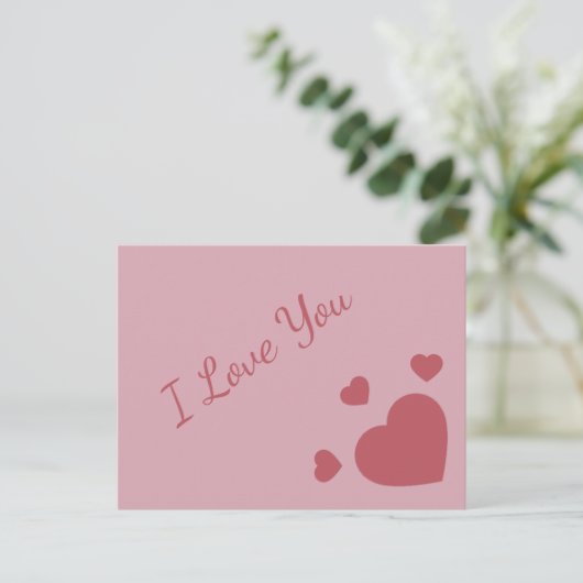 Ich Liebe dich mit Herz Postkarte (Stehend Vorderseite)