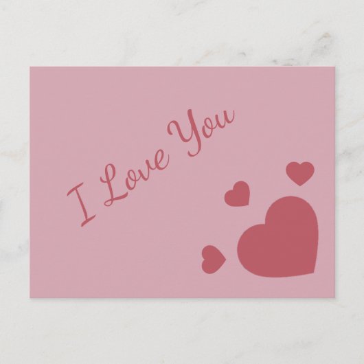 Ich Liebe dich mit Herz Postkarte (Vorderseite)