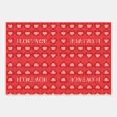 Ich Liebe dich mit Herzen! Geschenkpapier Set (Vorderseite 3)