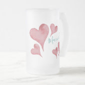 Ich Liebe dich mit jeder Pizza, die mir im Herzen  Mattglas Bierglas (VorderseiteRechts)