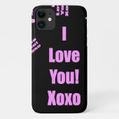 Ich Liebe dich mit rosa Buchstaben Case-Mate iPhone Hülle (Rückseite)