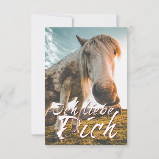 Ich liebe dich mit schauenden Pferd (Vorderseite)