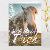 Ich liebe dich mit schauenden Pferd Karte (Gelbe Blume)