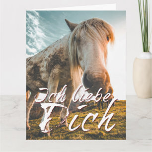 Ich liebe dich mit schauenden Pferd Karte