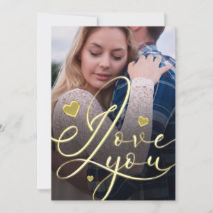 Ich liebe Dich  Modern Gold  Valentinsfoto Feiertagskarte