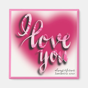 Ich liebe dich moderne Valentinstage rosa Herz Magnet