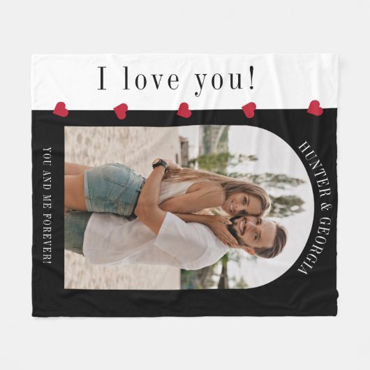 Ich Liebe dich! Modernes, romantisches Foto Fleecedecke (Vorderseite (Horizontal))