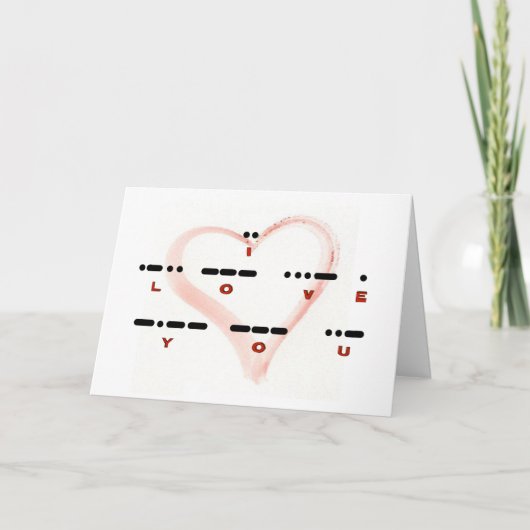 ICH LIEBE DICH - Morse Code & Buchstaben Karte (Vorderseite)