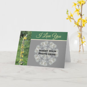 Ich liebe dich Mullein-Blumen personalisiertes Fot Karte