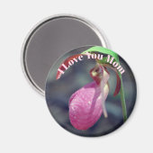 Ich liebe dich, Mutter Frauenschuh-Blume Magnet (Vorderseite/Rückseite)