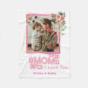 ICH LIEBE DICH MUTTER Mama Personalisiertes modern Fleecedecke