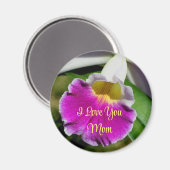 Ich liebe dich, Mutter Orchideenblume Magnet (Vorderseite/Rückseite)