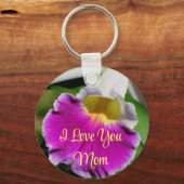 Ich liebe dich, Mutter Orchideenblume Schlüsselanhänger (Rückseite)