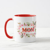 "Ich liebe dich MUTTER" Rosa Wasserfarben-Rosen Tasse (Links)