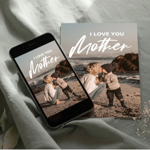 Ich liebe dich Muttertag Geschenk Foto Minimalisti Postkarte