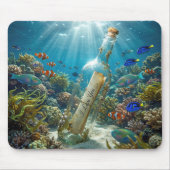 Ich liebe dich Nachricht in einer Flasche Mousepad (Vorne)