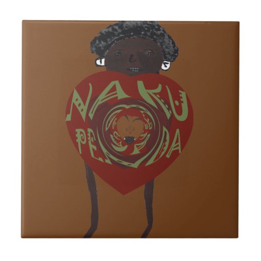 Ich Liebe dich! Nakupenda Sana Fliese (Vorderseite)