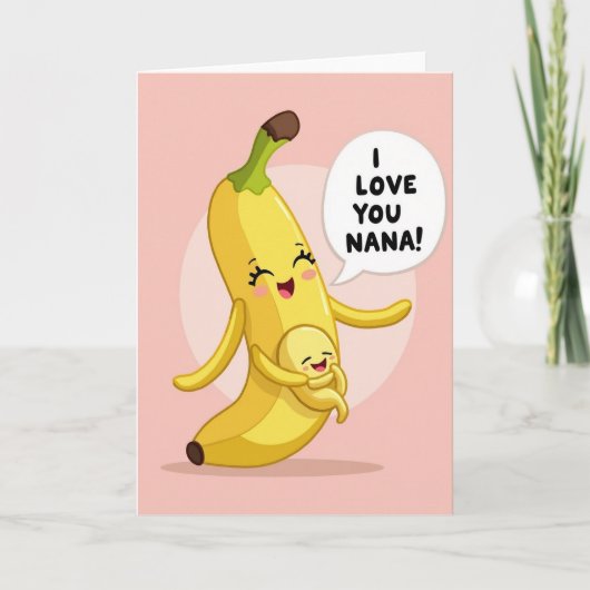 Ich liebe dich Nana Peach Karte (Vorderseite)
