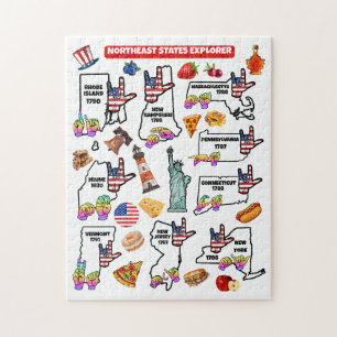 Ich liebe dich Nordoststaaten-Karte Puzzle