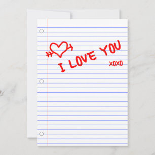 ich liebe dich : Notizbuchpapier Einladung