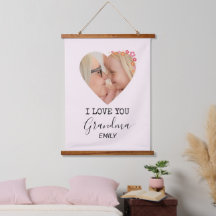 Ich liebe dich, Oma | Holzbettete Wandteppich