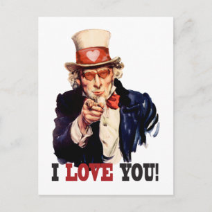 Ich liebe Dich - Onkel Sam Valentinstag Feiertagspostkarte