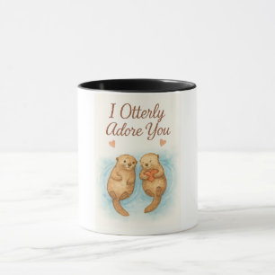 Ich liebe dich Otter-mäßig – Süße Wasserfarbe Otte Tasse