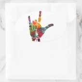 Ich liebe dich ovaler aufkleber (Tasche)