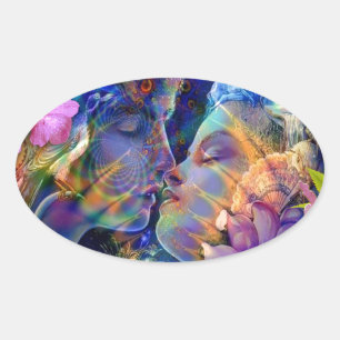 Ich Liebe dich Ovaler Aufkleber