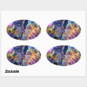 Ich Liebe dich Ovaler Aufkleber (Blatt)