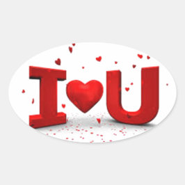 Ich Liebe dich Ovaler Aufkleber