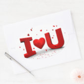 Ich Liebe dich Ovaler Aufkleber (Umschlag)
