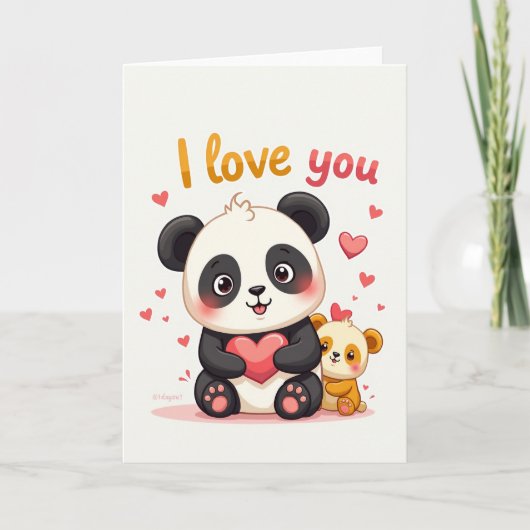 Ich liebe dich Panda-Bär Karte (Vorderseite)