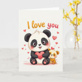 Ich liebe dich Panda-Bär Karte (Gelbe Blume)