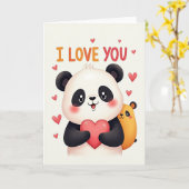 Ich liebe dich Panda Karte (Gelbe Blume)