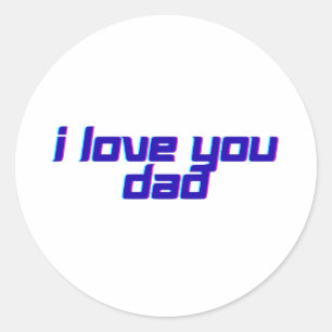 Ich liebe dich, Papa – Klassisches Vater-Schätzung Runder Aufkleber