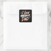 Ich liebe dich Papa Quadratischer Aufkleber (Tasche)