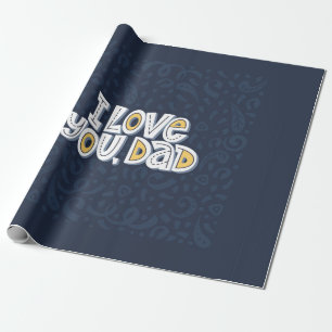 Ich Liebe dich, Papa. Richtiges Schreiben auf dem Geschenkpapier