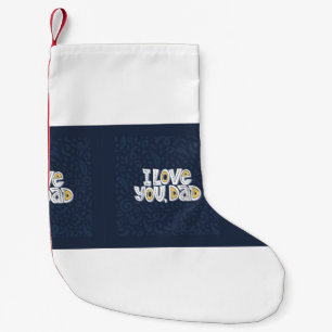 Ich Liebe dich, Papa. Richtiges Schreiben auf dem Kleiner Weihnachtsstrumpf