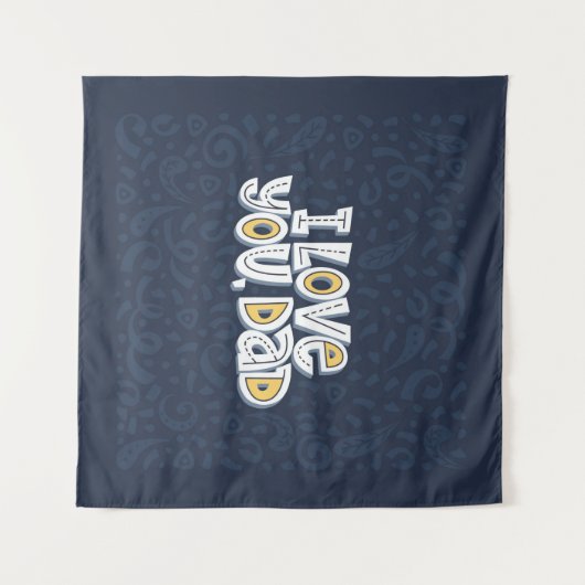 Ich Liebe dich, Papa. Richtiges Schreiben auf dem Wandteppich (Vorderseite (Horizontal))