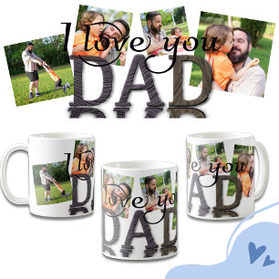 Ich liebe dich Papa Rustikale Holzmaserung Foto-Co Kaffeetasse