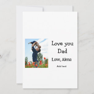 Ich liebe dich Papa Vatertag elegant Bild Text Feiertagskarte