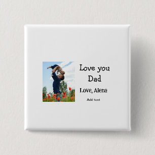 Ich liebe dich Papa Vatertag elegant Foto Text hin Button