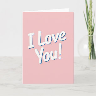Ich liebe Dich Pastellrosa Karte