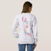 "Ich liebe dich" Patch Style Hoodie | Ästhetisches (Schwarz voll)
