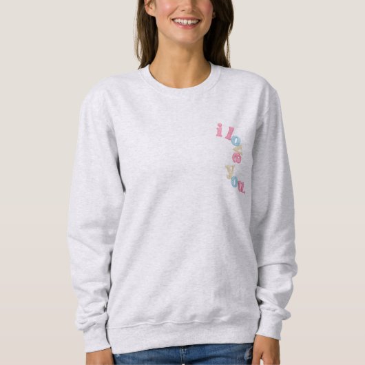 "Ich liebe dich" Patch Style Hoodie | Ästhetisches (Vorderseite)