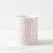 Ich liebe Dich — Personalisierte Anfangsbuchstabe Kaffeetasse (Mittel)