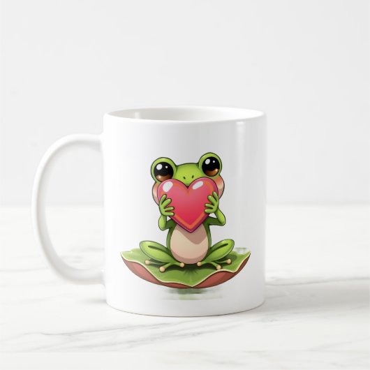 Ich liebe Dich | Personalisierte Chibi-Kröte Kaffeetasse (Links)