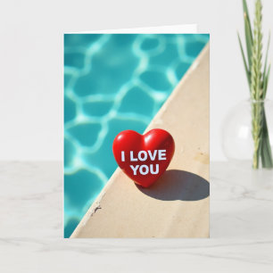 Ich liebe dich Poolside Herz Karte