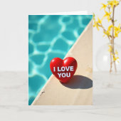 Ich liebe dich Poolside Herz Karte (Gelbe Blume)